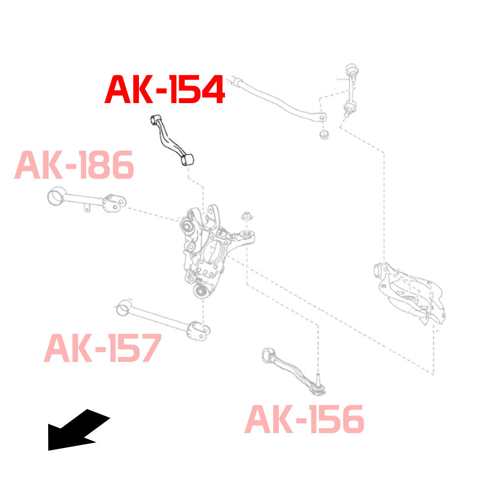 AK-154-C-Lexus-RC200T/RC300H/RC350-Adjustable-Rear-Camber-Arms-With-Spherical-Bearings
