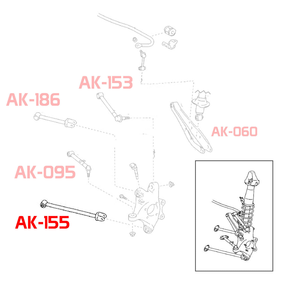 AK-155-A-Lexus-IS250-/-IS350-Adjustable-Rear-Upper-Traction-Arms-With-Spherical-Bearings