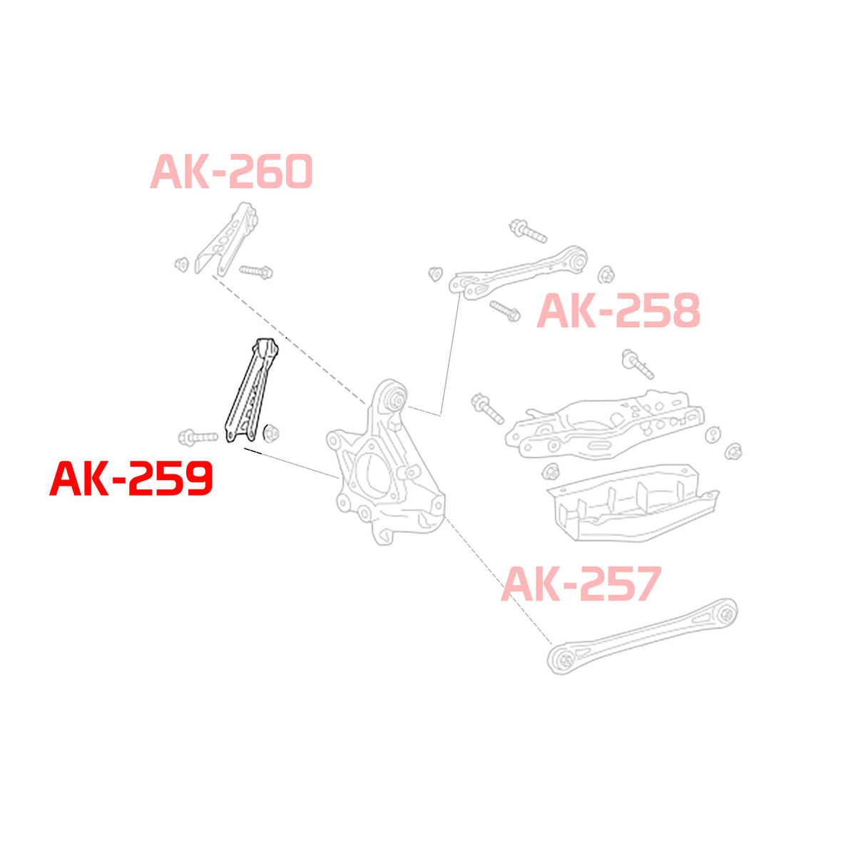 14-19 Cadillac CTS Godspeed Adjustable Rear Forward Lower Arms