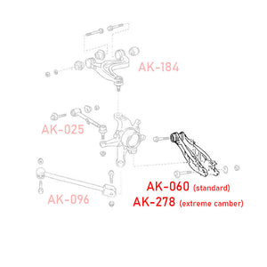 01-05 Lexus IS300 Godspeed Adjustable Rear Lower Control Arms - Extreme Low