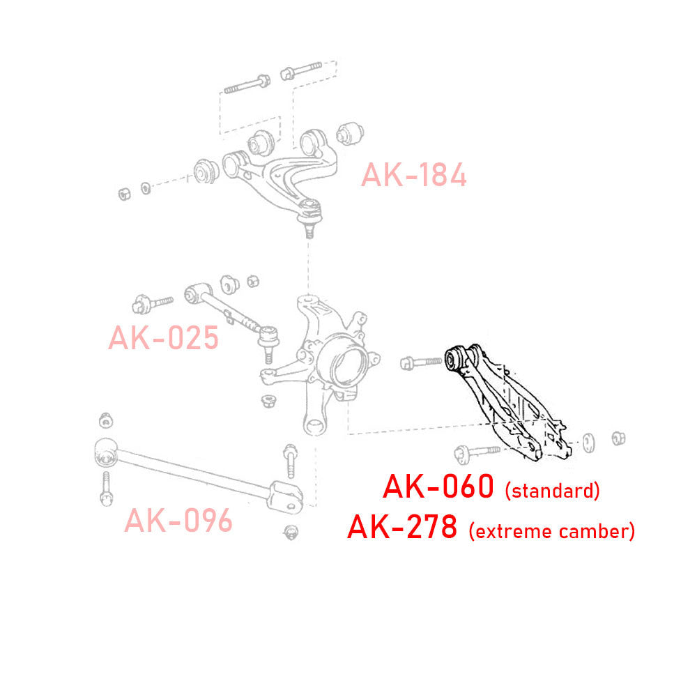 06-13 Lexus IS350 Godspeed Rear Lower Camber Arms - Extreme Low