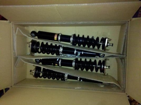 GS300 coilovers in the box -  BC Racing Coilovers. 