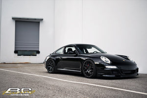 BC Coilovers installed on a Porsche 997 